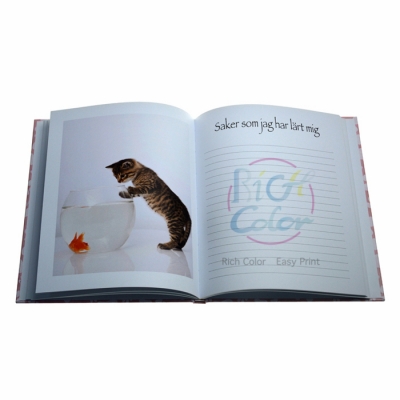 Printing photo book with writing notes sheets